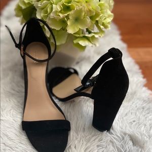 Aldo black suede block heels